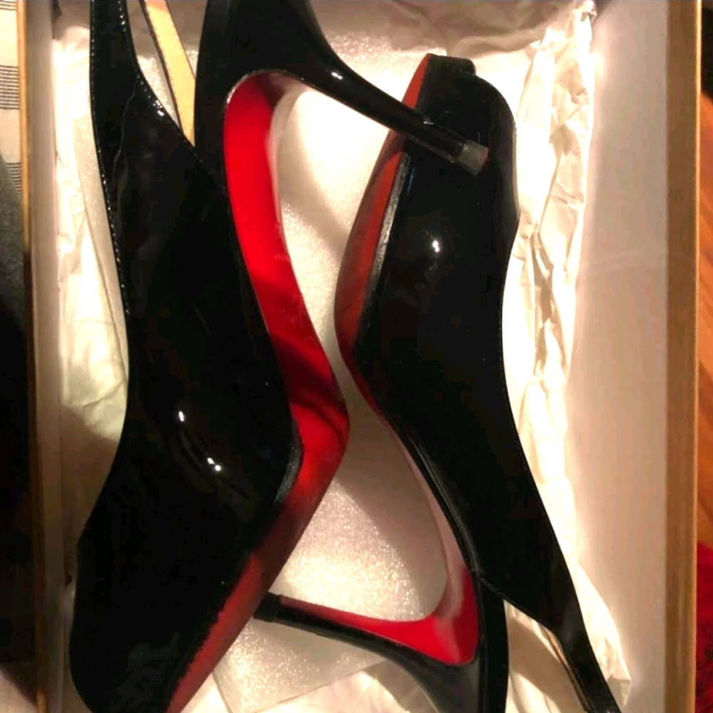 Christian Louboutin Peep-Toe Sling Back Heels